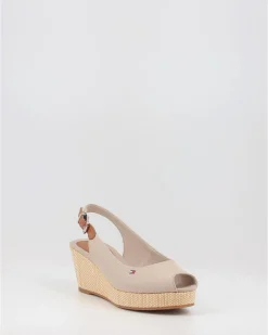 Alpargatas Tommy Hilfiger Iconic Elba Sling Back Wedge Taupe