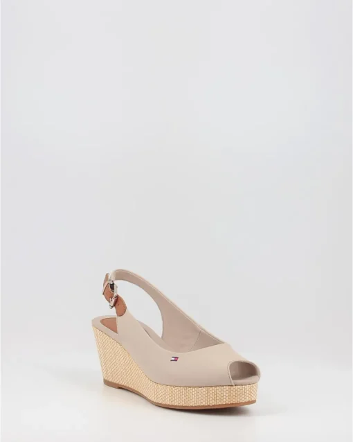 Alpargatas Tommy Hilfiger Iconic Elba Sling Back Wedge Taupe