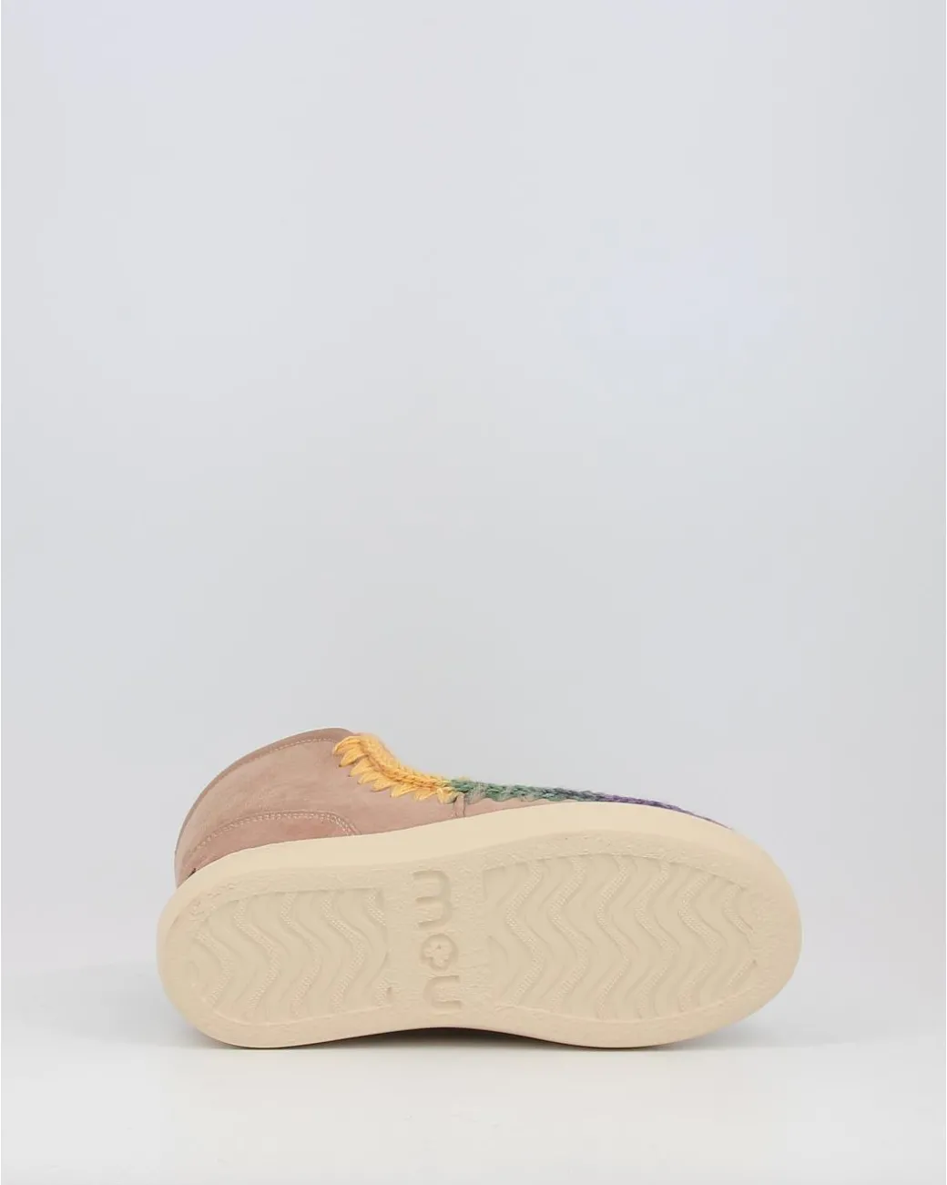 Botas Mou Eskimo Sneaker Bold Rainbow Stitching Taupe