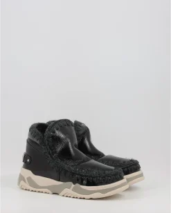 Botas Mou Eskimo Trainer - Big Metallic Letter Logo Negro