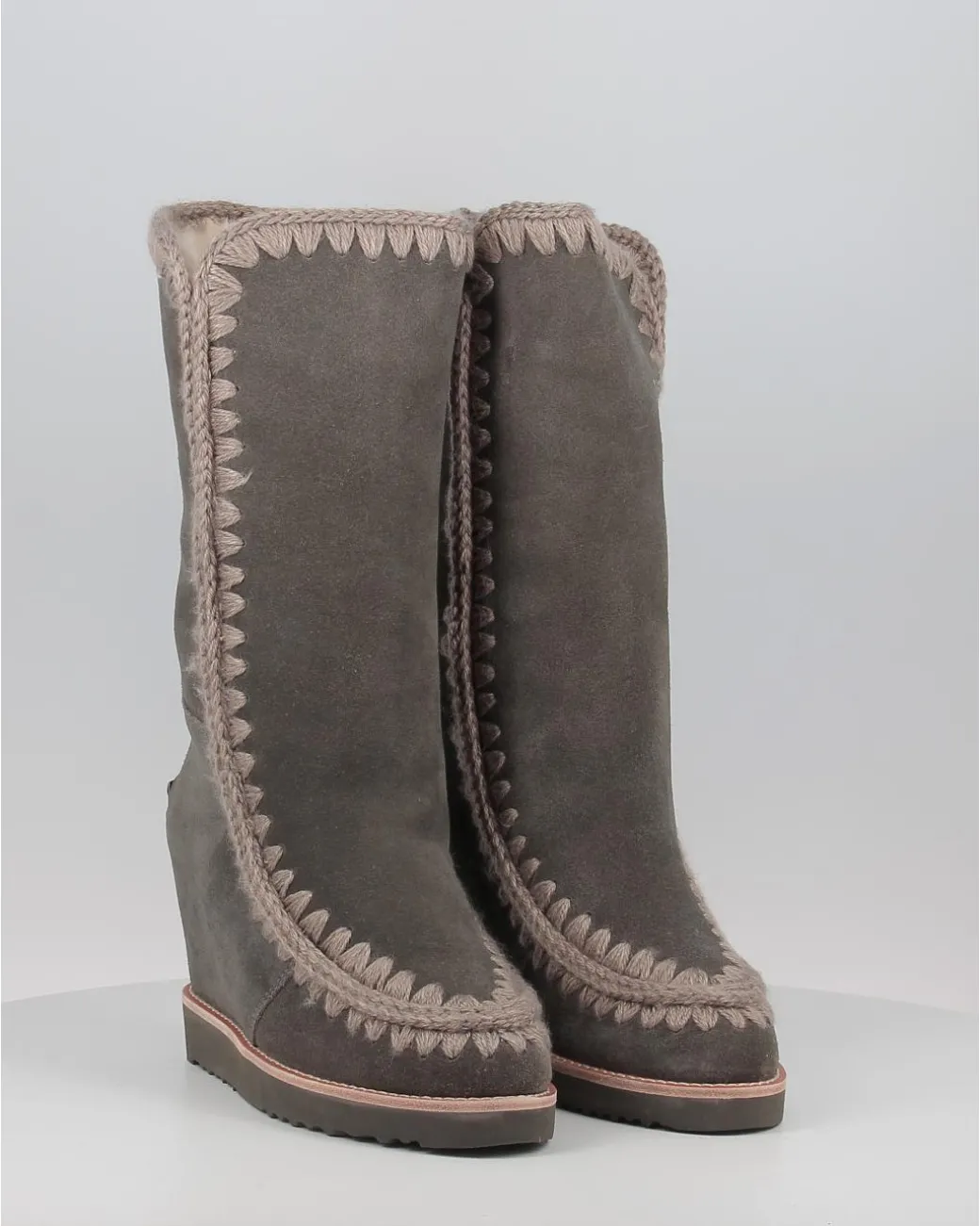 Botas Mou French Toe Wedge Tall Gris