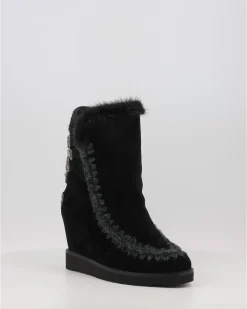 Botas Mou French Toe Wedge Back Patch Cross Negro