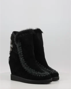 Botas Mou French Toe Wedge Back Patch Cross Negro