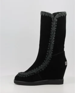 Botas Mou French Toe Wedge Tall Negro