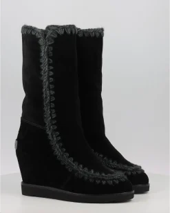 Botas Mou French Toe Wedge Tall Negro