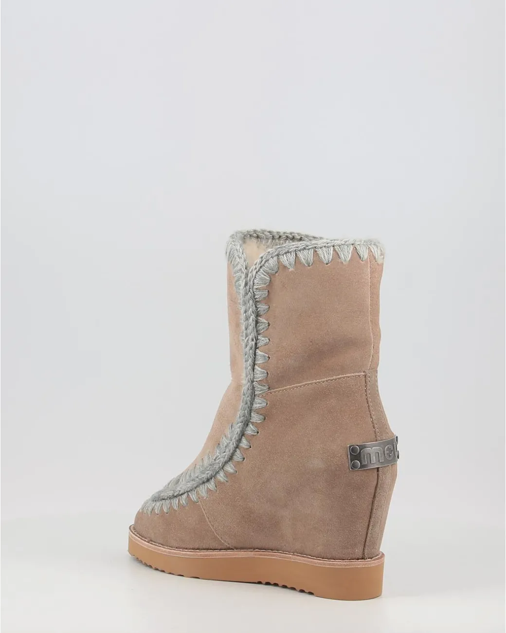 Botas Mou French Toe Wedge Short Taupe