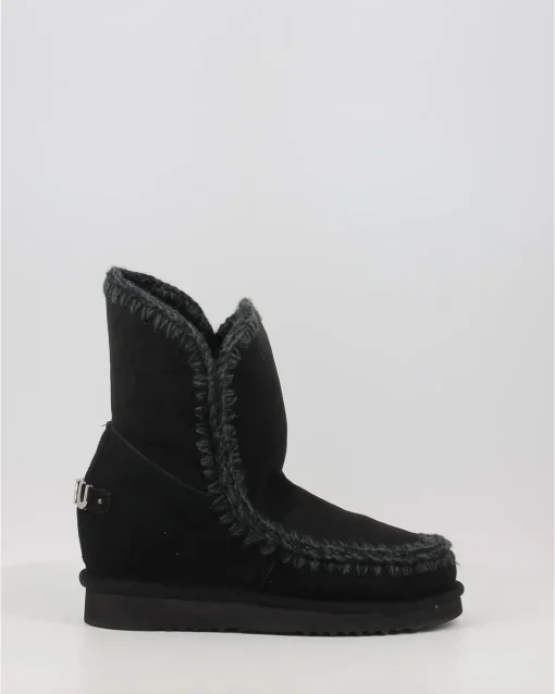 Botas Mou Inner Wedge Short Big Metal Logo Negro