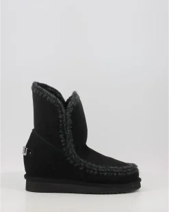 Botas Mou Inner Wedge Short Big Metal Logo Negro