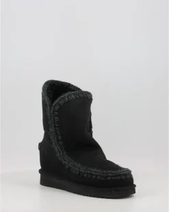 Botas Mou Inner Wedge Short Big Metal Logo Negro
