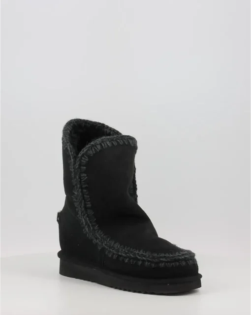 Botas Mou Inner Wedge Short Big Metal Logo Negro