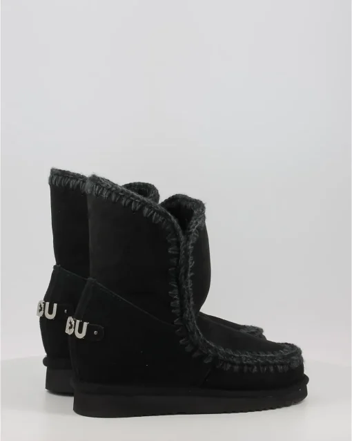 Botas Mou Inner Wedge Short Big Metal Logo Negro