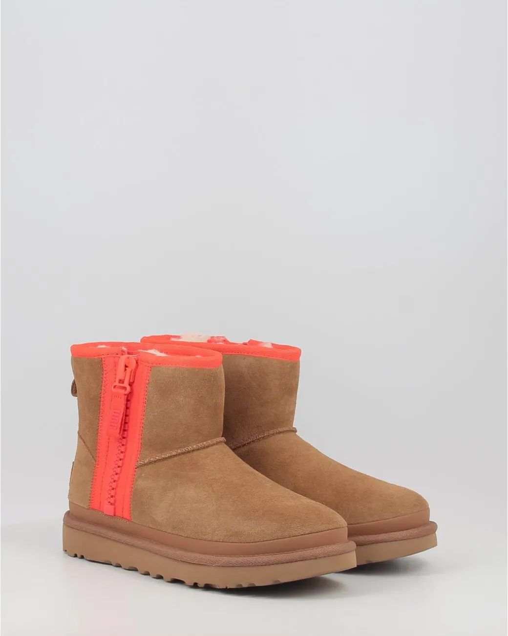 Botas Ugg Classic Mini Zipper Tape Logo Chestnut