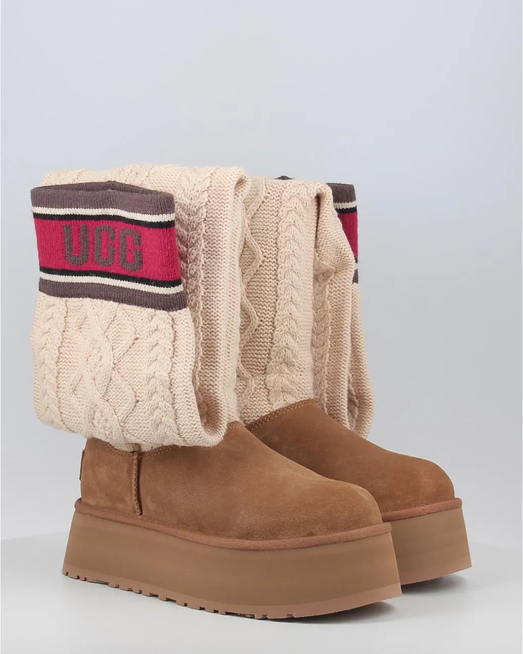 Botas Ugg Classic Sweater Letter Tall Chestnut
