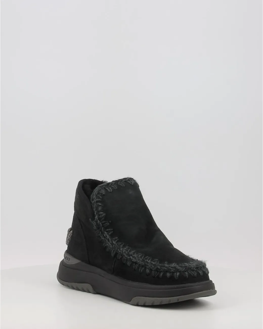 Botines Mou Eskimo Jogger Glitter Logo Bkbk Negro