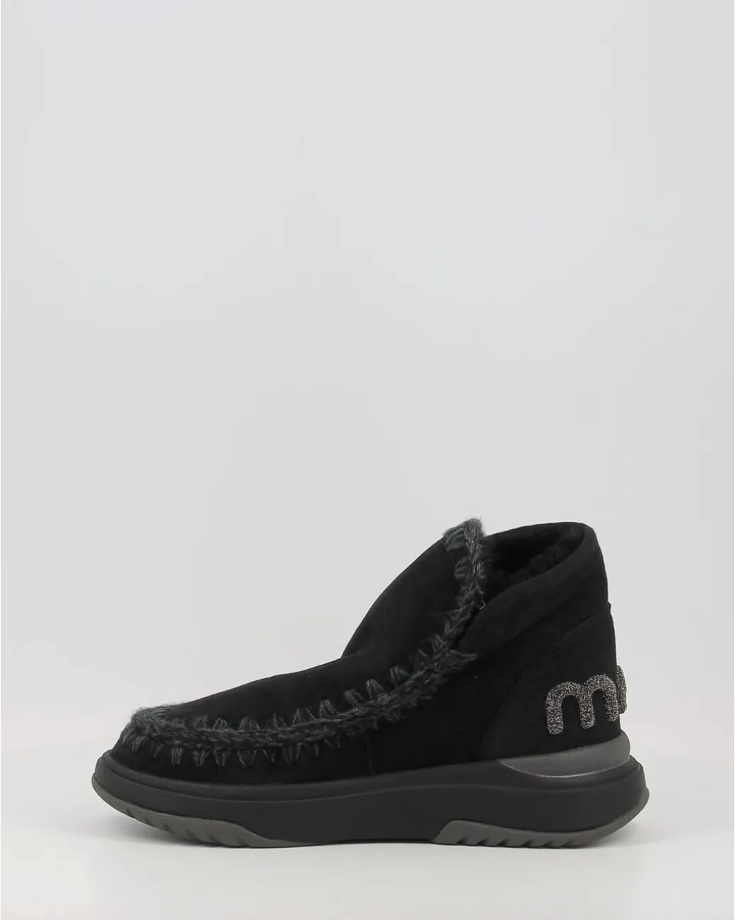 Botines Mou Eskimo Jogger Glitter Logo Bkbk Negro