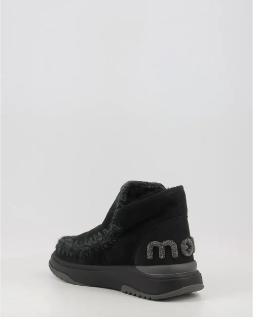 Botines Mou Eskimo Jogger Glitter Logo Bkbk Negro