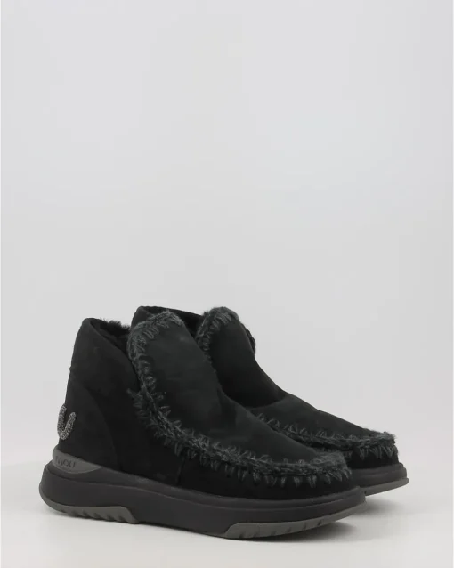 Botines Mou Eskimo Jogger Glitter Logo Bkbk Negro