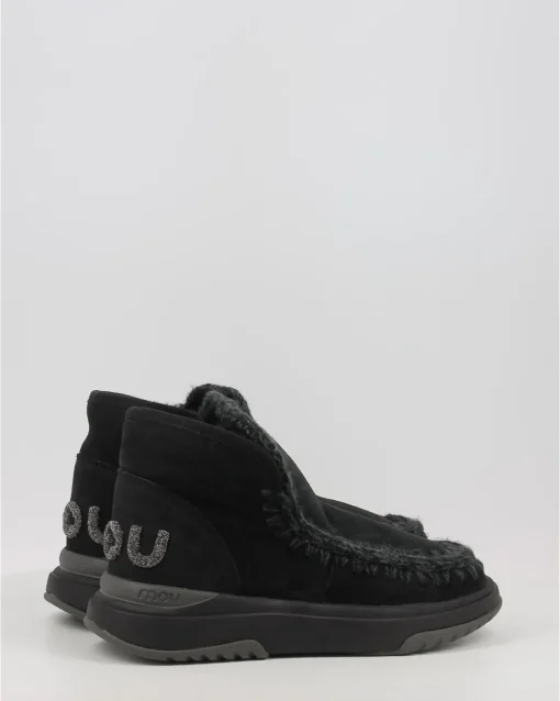 Botines Mou Eskimo Jogger Glitter Logo Bkbk Negro