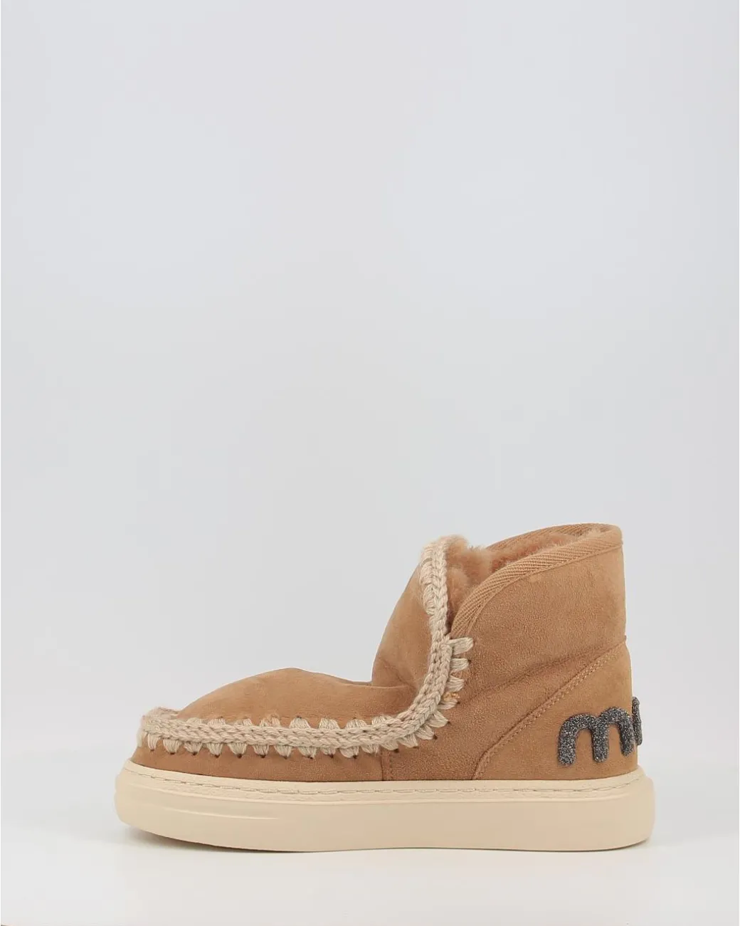Botines Mou Eskimo Sneaker Bold Glitter Logo Tob Cuero