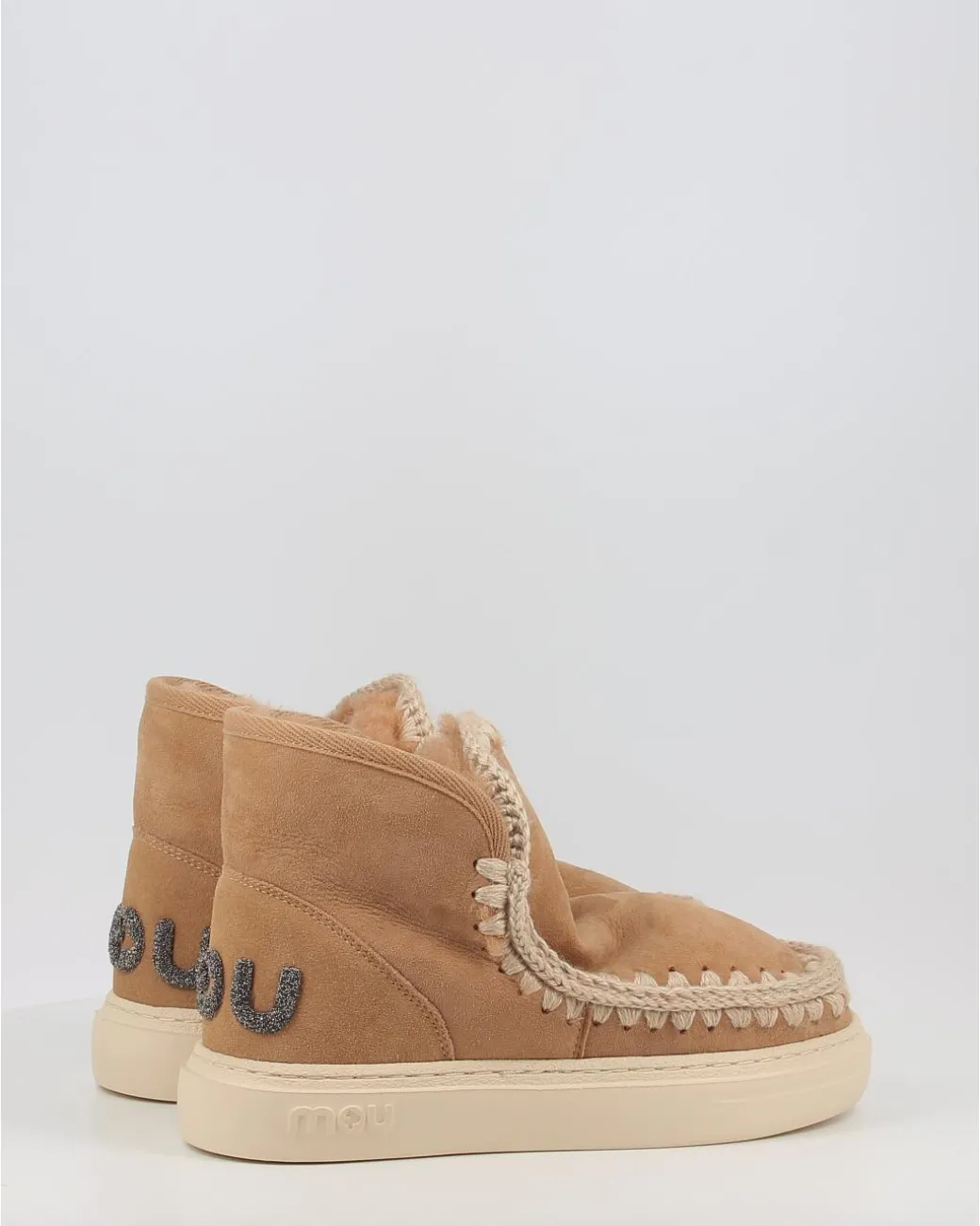 Botines Mou Eskimo Sneaker Bold Glitter Logo Tob Cuero