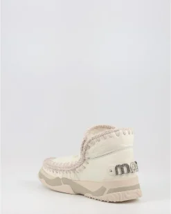 Botines Mou Eskimo Trainer Logo Rhinestones Wxwhi Blanco