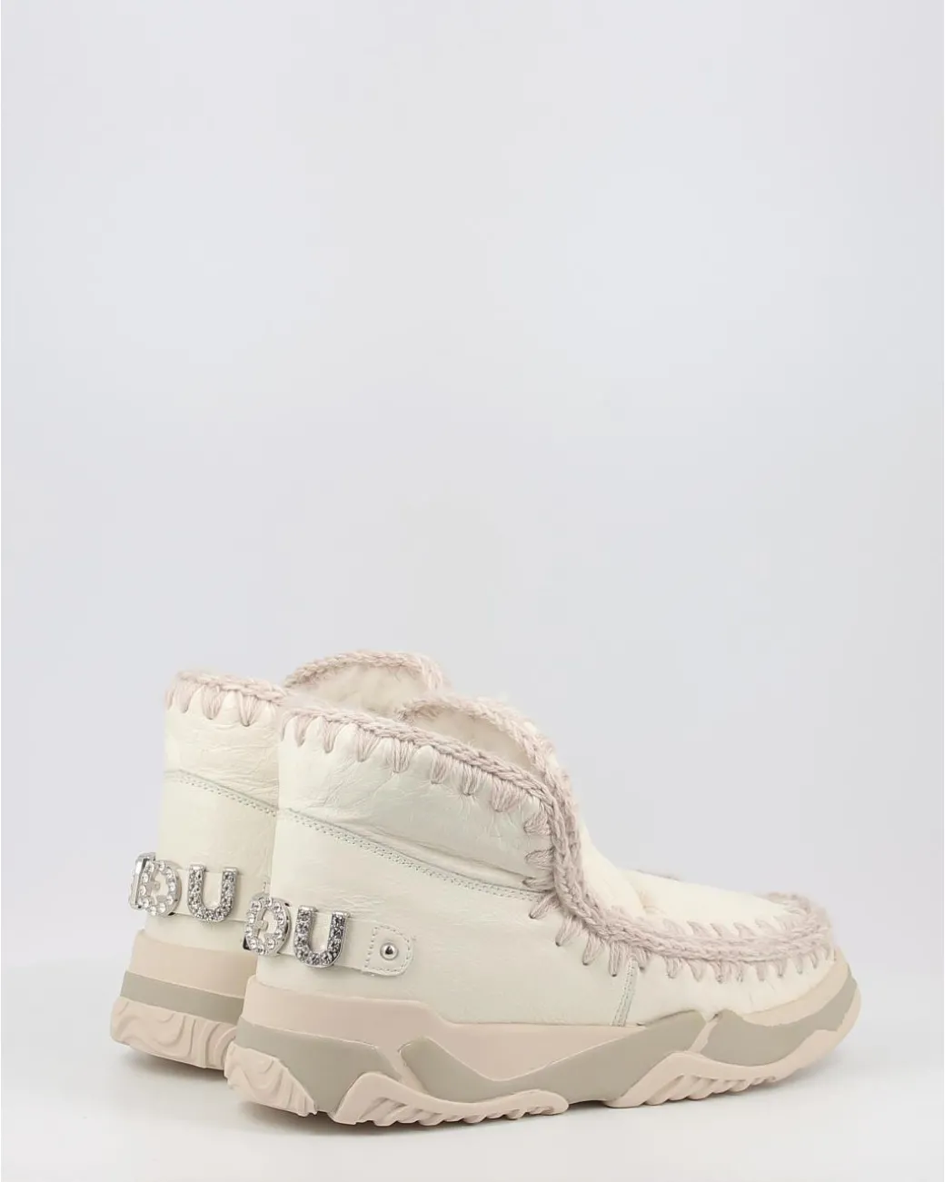 Botines Mou Eskimo Trainer Logo Rhinestones Wxwhi Blanco