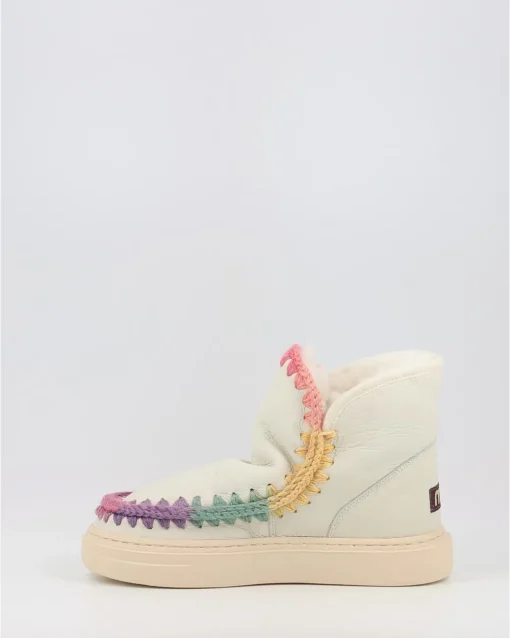 Botines Mou Sneaker Bold Rainbow Stitching Nutrwh Blanco