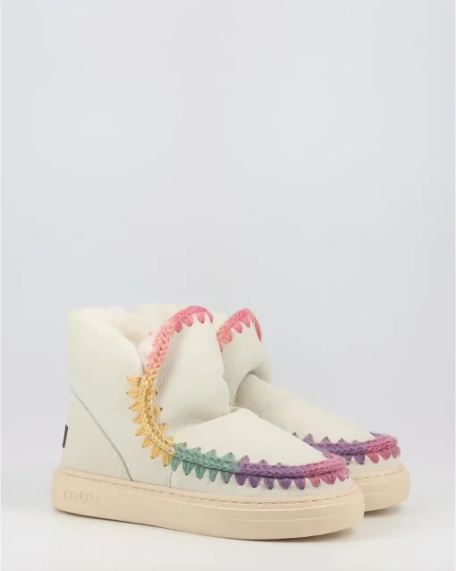 Botines Mou Sneaker Bold Rainbow Stitching Nutrwh Blanco