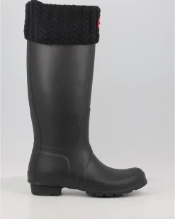 Calcetines Hunter Recycled Mini Cable Boot Tall Negro