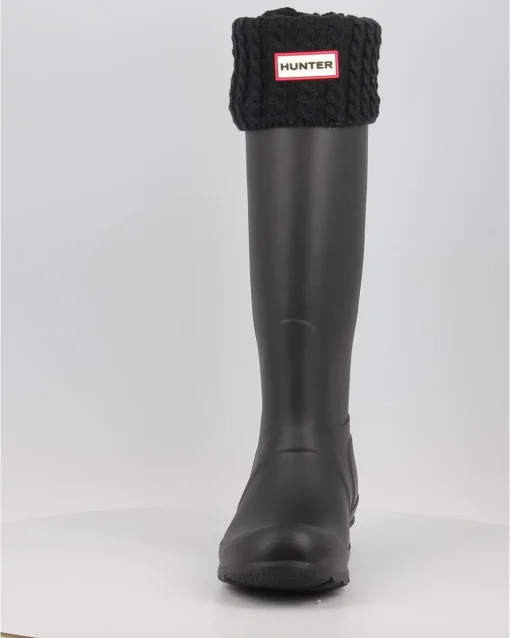 Calcetines Hunter Recycled Mini Cable Boot Tall Negro