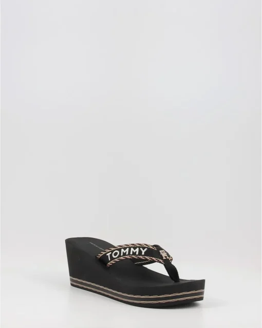 Chanclas Tommy Hilfiger Tommy Webbing H Wedge Sandal Negro