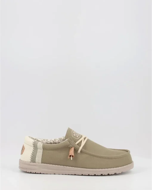 Náuticos Hey Dude Wally Linen Natural Verde