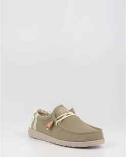Náuticos Hey Dude Wally Linen Natural Verde