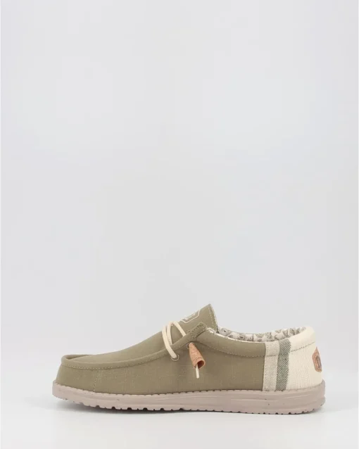 Náuticos Hey Dude Wally Linen Natural Verde