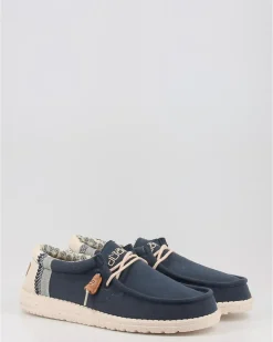 Náuticos Hey Dude Wally Linen Natural Azul
