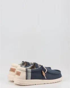 Náuticos Hey Dude Wally Linen Natural Azul