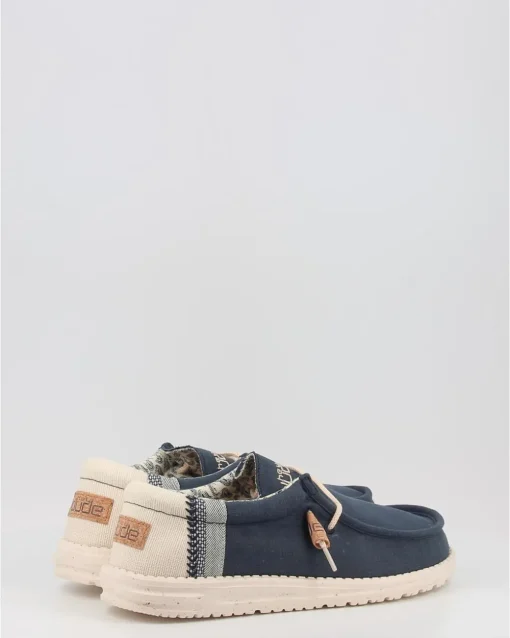 Náuticos Hey Dude Wally Linen Natural Azul
