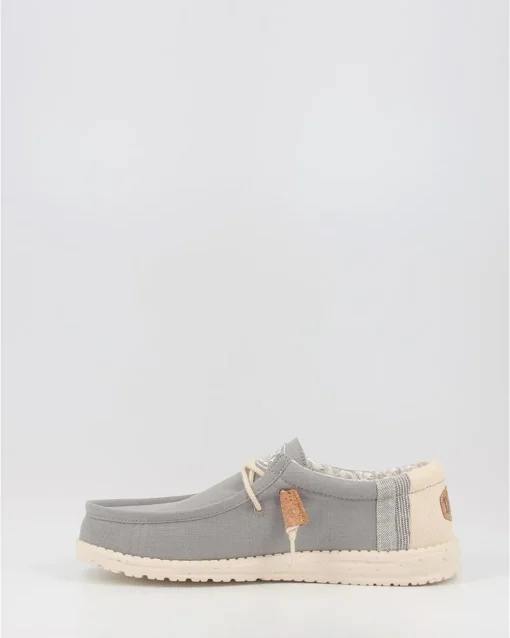 Náuticos Hey Dude Wally Linen Natural Gris