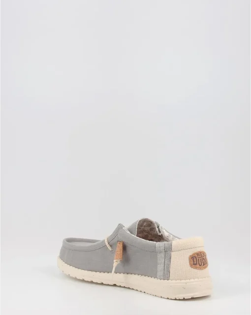 Náuticos Hey Dude Wally Linen Natural Gris