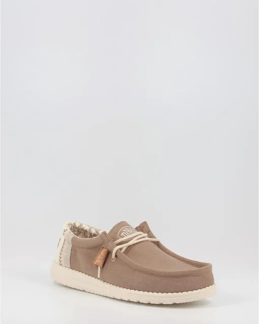 Náuticos Hey Dude Wally Linen Natural Marron