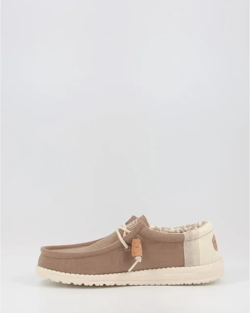 Náuticos Hey Dude Wally Linen Natural Marron