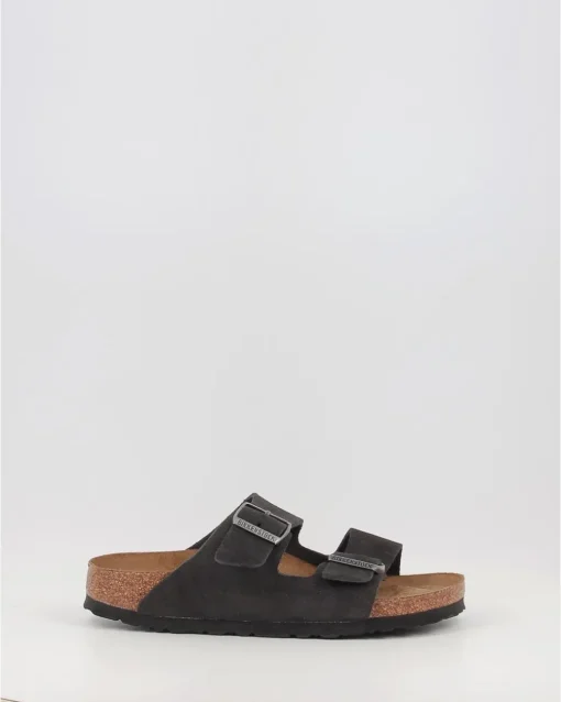 Sandalias Birkenstock Arizona Vl Sfb Leather Gris