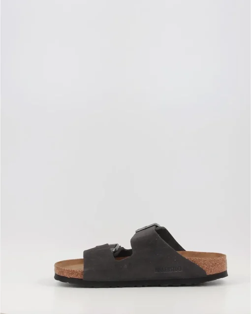 Sandalias Birkenstock Arizona Vl Sfb Leather Gris