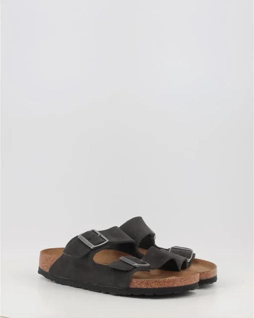 Sandalias Birkenstock Arizona Vl Sfb Leather Gris