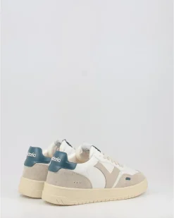 Zapatillas Victoria Seul Efecto Piel & Serraje Blanco