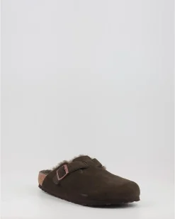 Zuecos Birkenstock Boston Vl Shearling Marron
