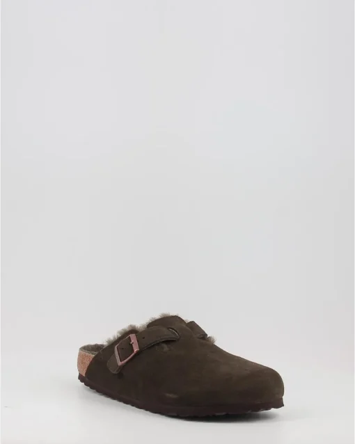 Zuecos Birkenstock Boston Vl Shearling Marron