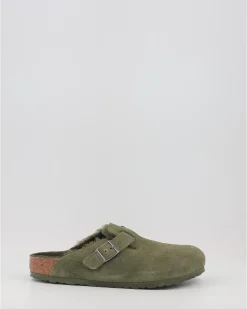 Zuecos Birkenstock Boston Vl Shearling Verde