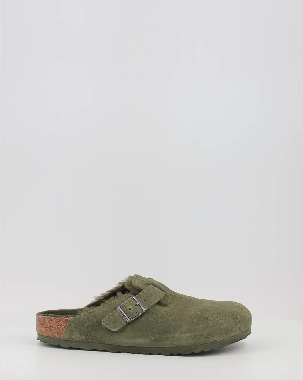Zuecos Birkenstock Boston Vl Shearling Verde