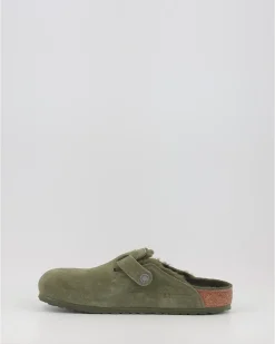 Zuecos Birkenstock Boston Vl Shearling Verde